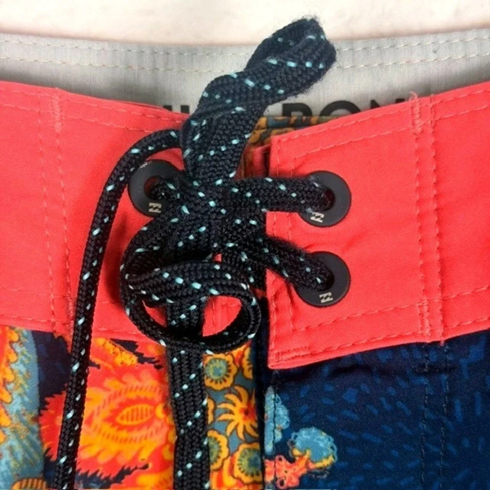 Billabong Platinum X Sundays Board Shorts Mens 31‎ Floral Paisley Navy Orange